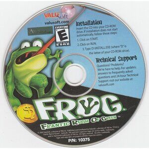 FROG Frantic Rush Of Green PC Game Disc Everyone E